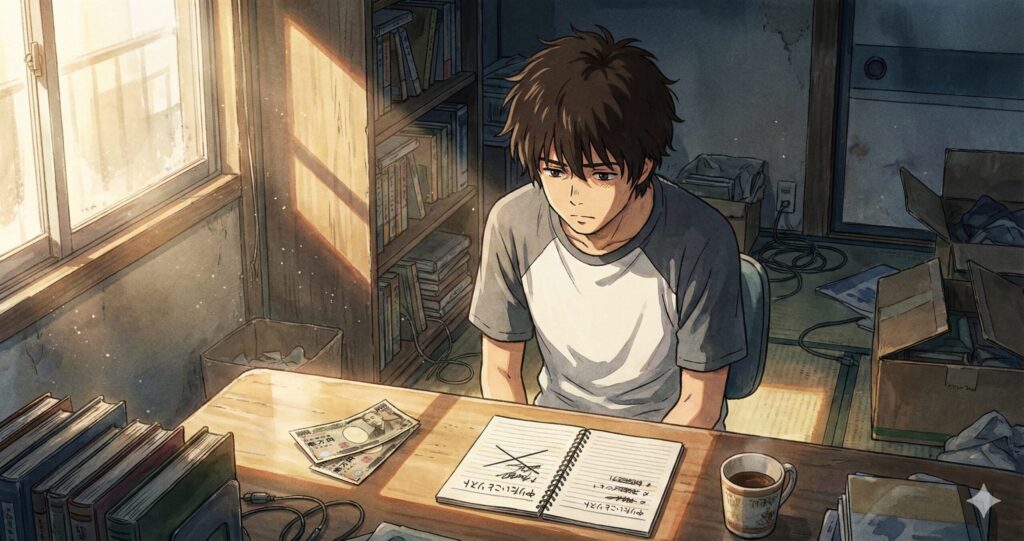 寿命を売り払い絶望と虚無感に包まれるクスノキの部屋