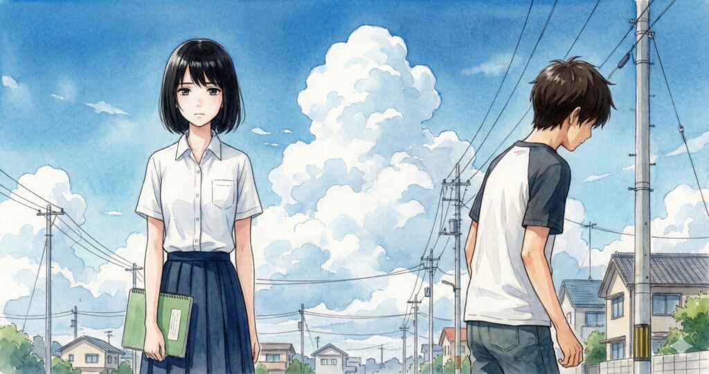 クスノキの背中を見つめる監視員ミヤギのツーショット